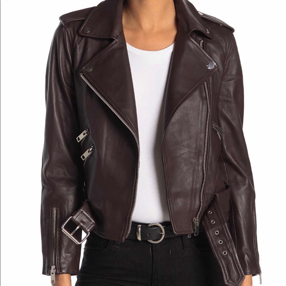 Moto bike leather jacket
